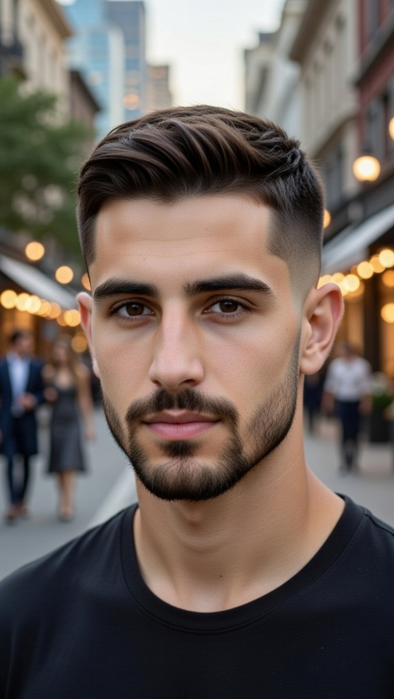 Mid taper fade haircut